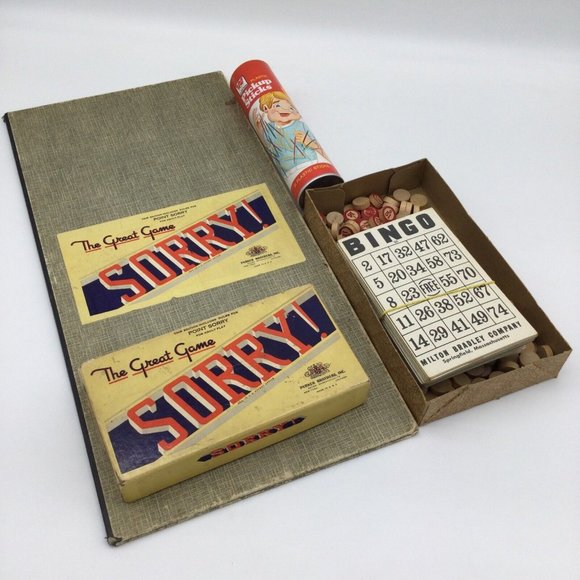 Sorry! Game Vintage The Great Game lot parker Brothers Pick Up Sticks Bingo - Picture 4 of 8